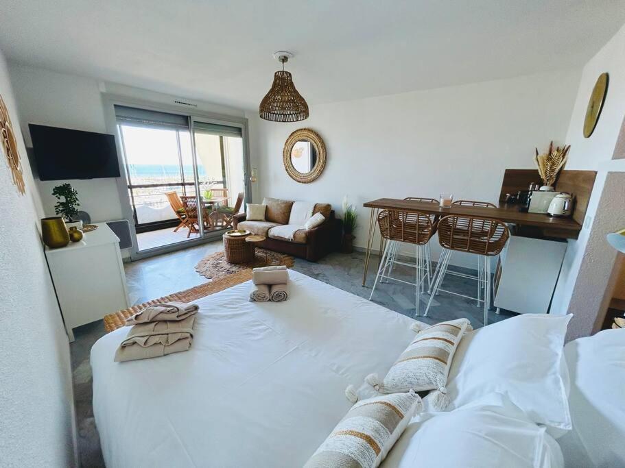 Studio Chic & Cosy Vue Mer, Clim, Parking La Grande Motte Bagian luar foto